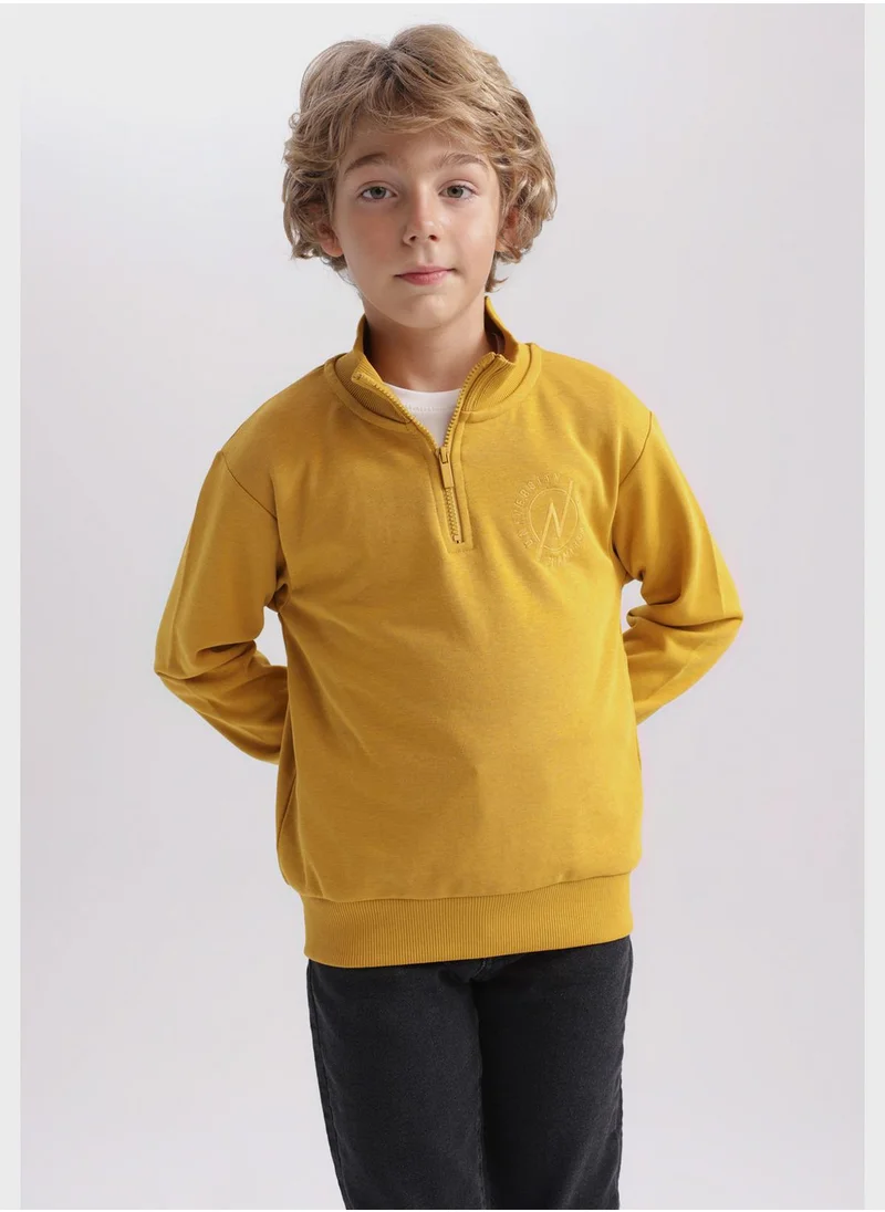 DeFacto Kids Essential Half Zip Sweatshirt