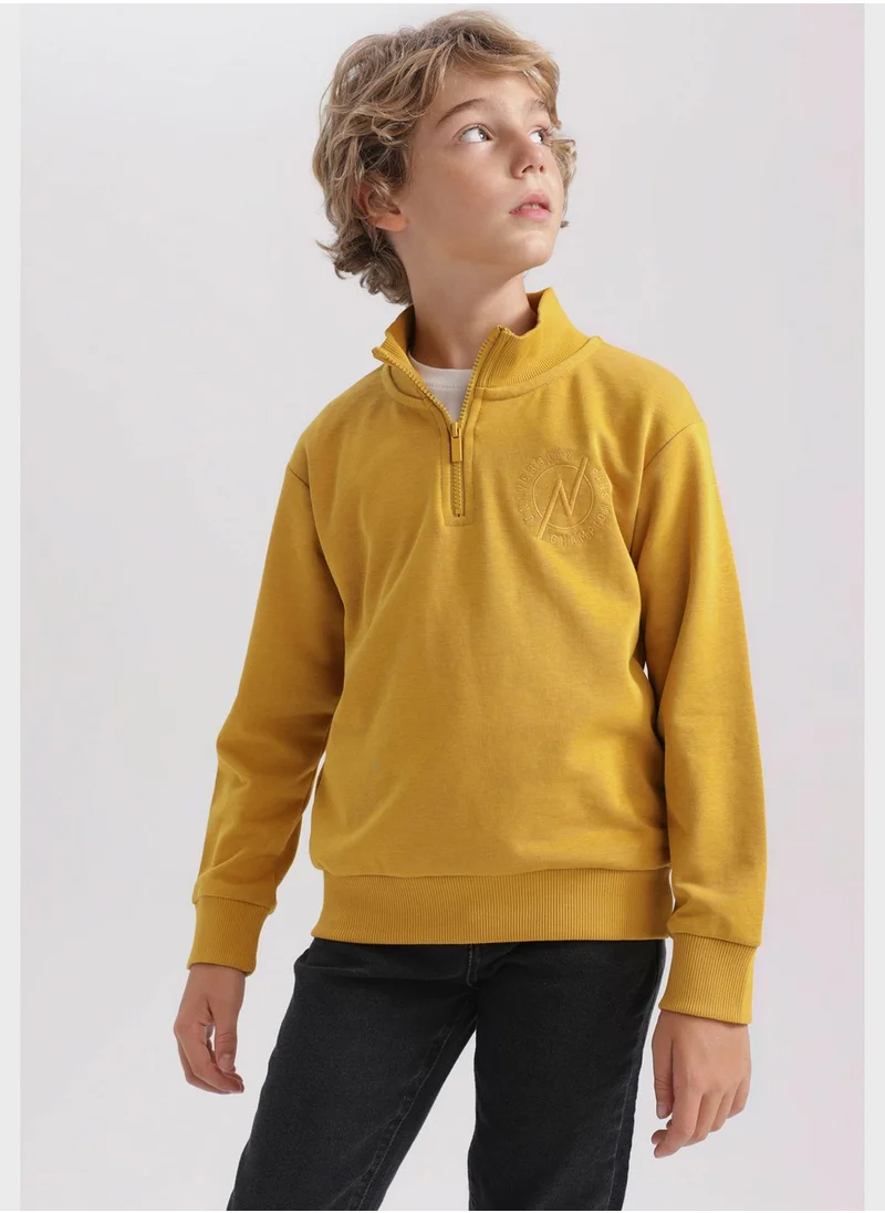 DeFacto Kids Essential Half Zip Sweatshirt