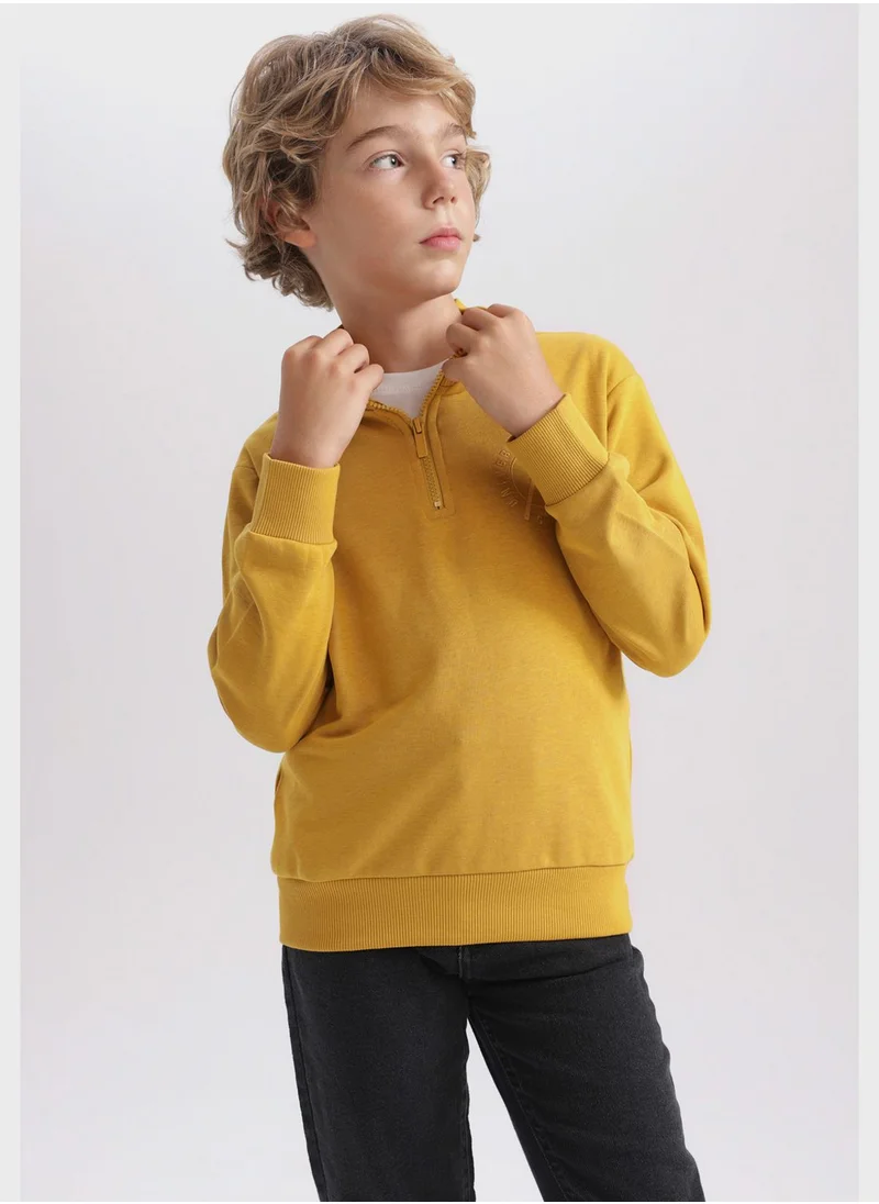 DeFacto Kids Essential Half Zip Sweatshirt