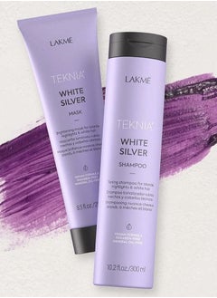 LAKME Teknia Silver White Shampoo and Mask for Gray and Oily Color Enhancer 250 ml  - Image 1