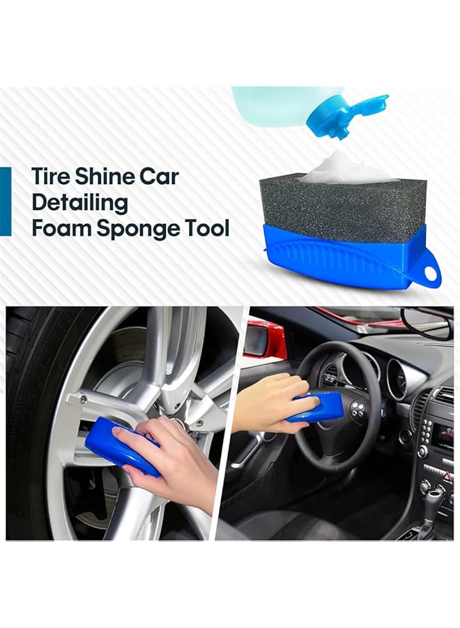YARDHOBI Tire Shine Dressing Applicator Pad, Tire Foam Applicator Sponges Contour Tire Wheel Shine Car Cleaning, Reusable Tire Sponges Applicator Pads Tire Wax Wipe With Lid, For Car Cleaning Supplies (2 Pcs) - Image 5