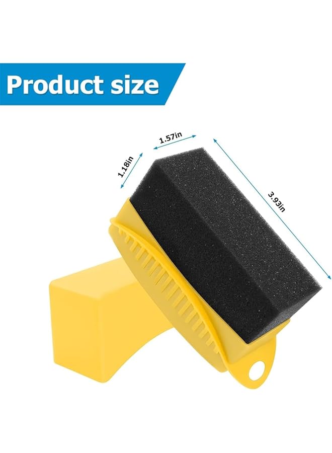 YARDHOBI Tire Shine Dressing Applicator Pad, Tire Foam Applicator Sponges Contour Tire Wheel Shine Car Cleaning, Reusable Tire Sponges Applicator Pads Tire Wax Wipe With Lid, For Car Cleaning Supplies (2 Pcs) - Image 3
