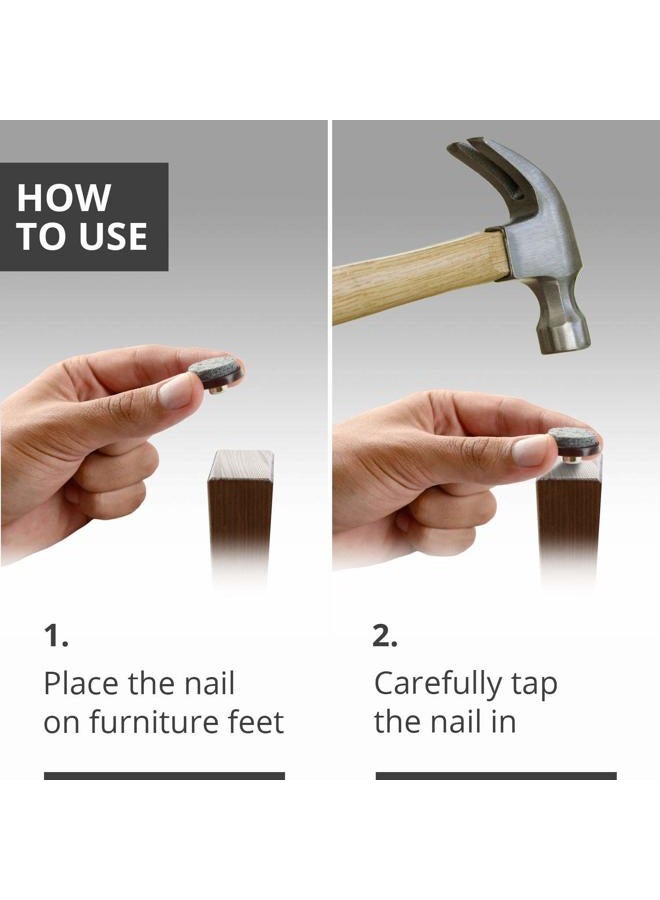 X-Protector Nail On Felt Pads - 48 Felt Furniture Pads – 1" Chair Felts Pads for Furniture Feet - Floor Protectors for Furniture Legs - Best Heavy Duty Felt Chair Pads for Hardwood Floors! - Image 5