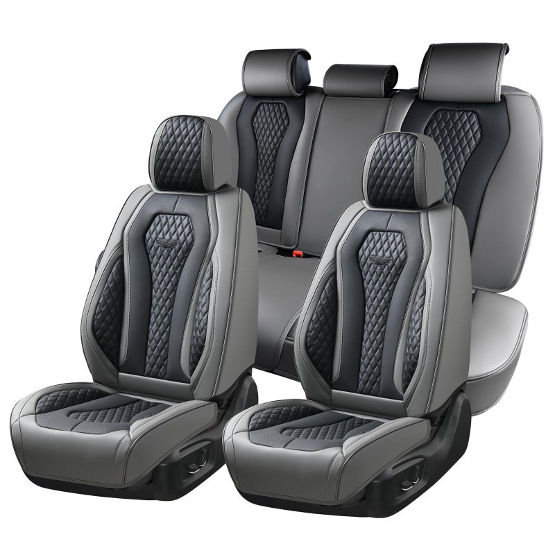 Coverado Car Seat Covers Full Set, Black Seat Covers, Automotive Car Seat Cover, Car Seat Cushion, Car Seat Covers Front Seats Back Seat Covers, Car Seat Protector Universal Fit Most Cars - Image 1