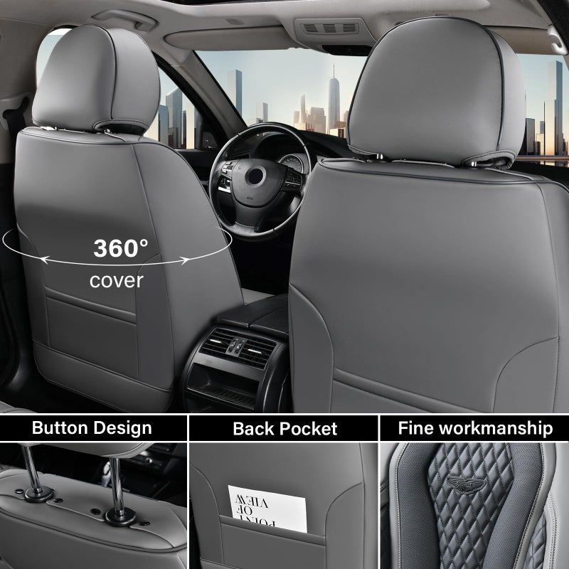 Coverado Car Seat Covers Full Set, Black Seat Covers, Automotive Car Seat Cover, Car Seat Cushion, Car Seat Covers Front Seats Back Seat Covers, Car Seat Protector Universal Fit Most Cars - Image 3