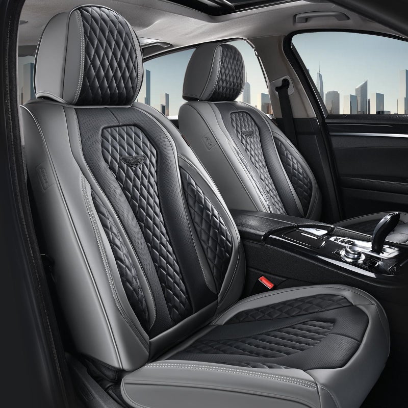 Coverado Car Seat Covers Full Set, Black Seat Covers, Automotive Car Seat Cover, Car Seat Cushion, Car Seat Covers Front Seats Back Seat Covers, Car Seat Protector Universal Fit Most Cars - Image 2