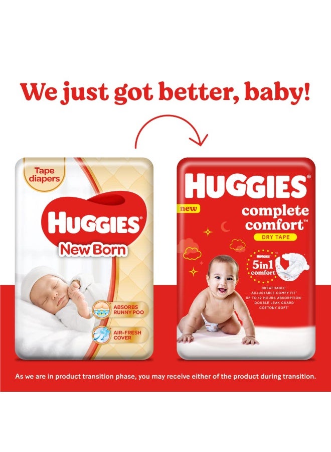 Huggies Complete Comfort Dry Tape Newborn - Small (NB-S) Size Baby Tape Diapers, Combo Pack of 2, 36 count per pack, 72 count & Mamaearth Easy Tummy Roll On Oil - 40ml - Image 3