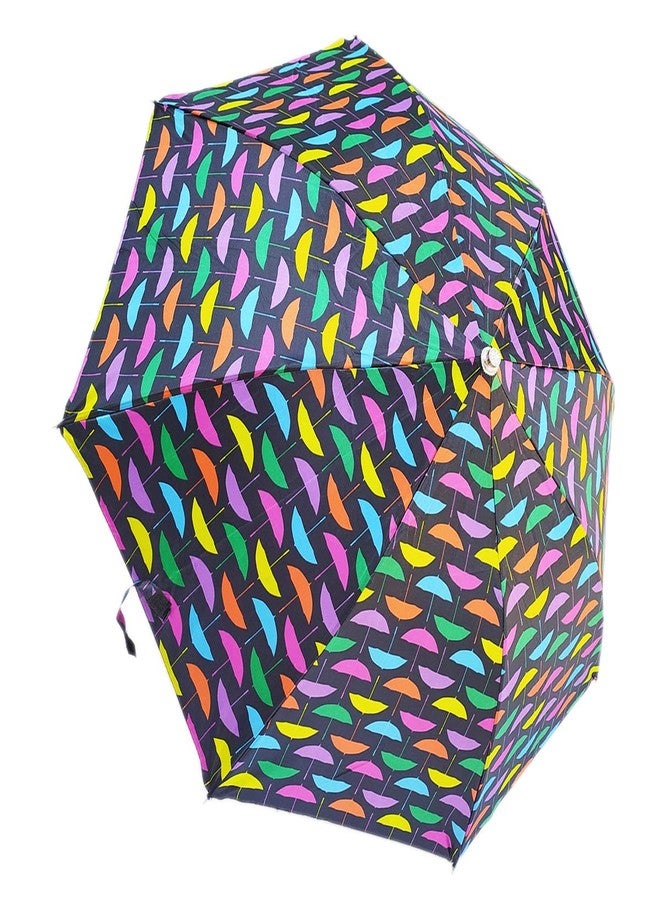 RAINPOPSON 2 Fold Printed Big Size Umbrella for Women & Men UV Protection Office Umbrella Combo for Girls/Men/Women (Multicolor & Red Printed) - Set of 2 - Image 2