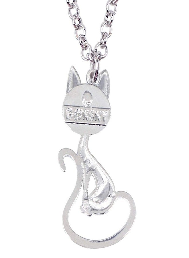 BONSNY Enamel Alloy Floral Kitten Cat Necklace Chain Pendant Pets Jewelry For Women Charm Gift (Violet) - Image 5