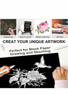 Y&D White Gel Pens 6 Pcs Fine Point Pen Set for Artists with 0.8mm Nibs Rollerball Black Paper Sketching, Drawing Adult Coloring Books Illustration Taking Notes  - Image 2