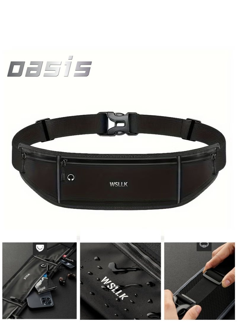 Oasis Running Waist Pack for Phones - Sweatproof & Invisible Fitness Belt with Zipper Pocket, Hands-Free Workout Fanny Pack for Men and Women - Image 1