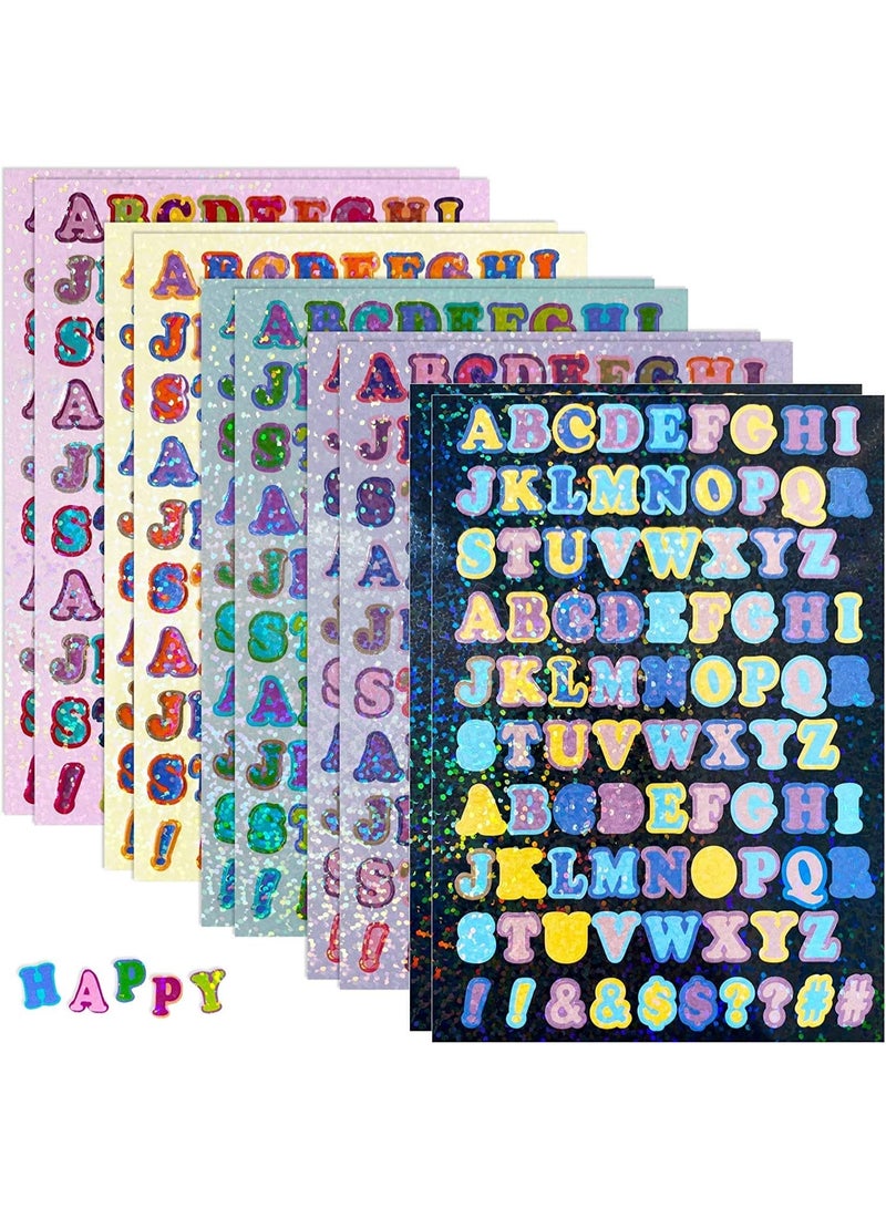 Peachjoy Colorful Letter Stickers, 880 Pieces Glitter Alphabet Stickers, Self-Adhesive for Kids, Home School Office Decoration DIY Crafts Scrapbooks Cards - Image 1