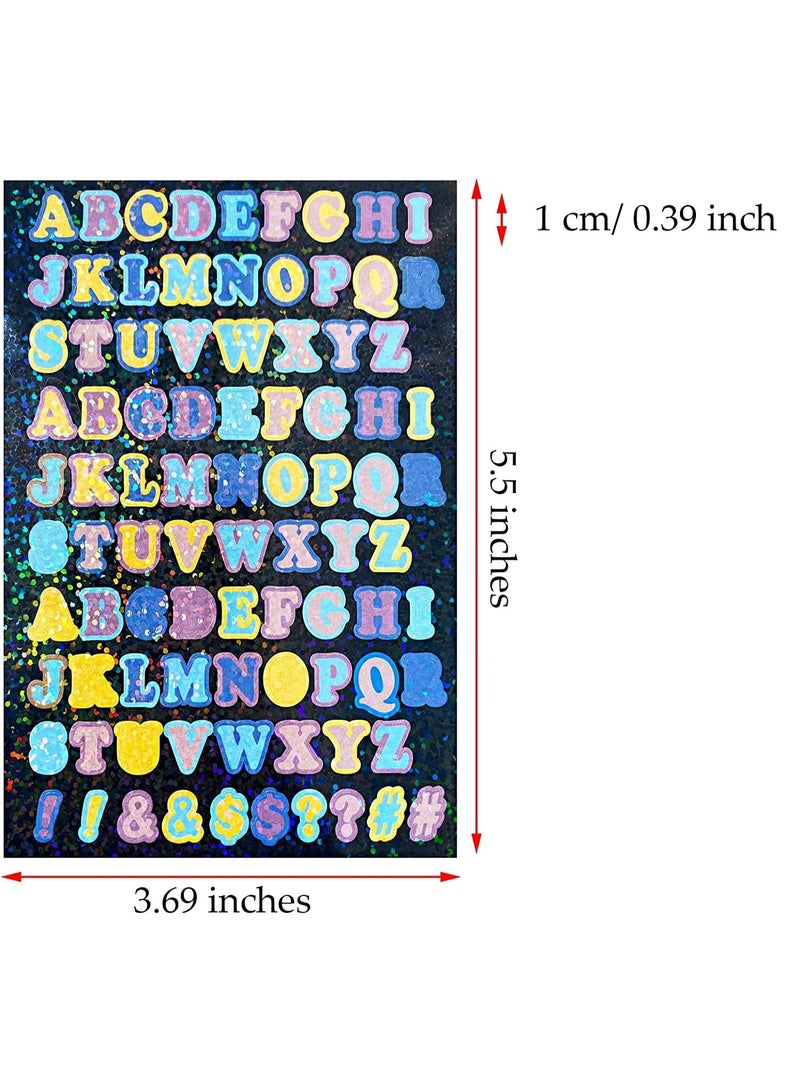Peachjoy Colorful Letter Stickers, 880 Pieces Glitter Alphabet Stickers, Self-Adhesive for Kids, Home School Office Decoration DIY Crafts Scrapbooks Cards - Image 2