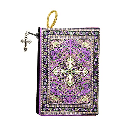Intercession Hand-Woven Rosary Pouch, Made in Turkey with Premium Metallic Thread (Purple) - Image 2