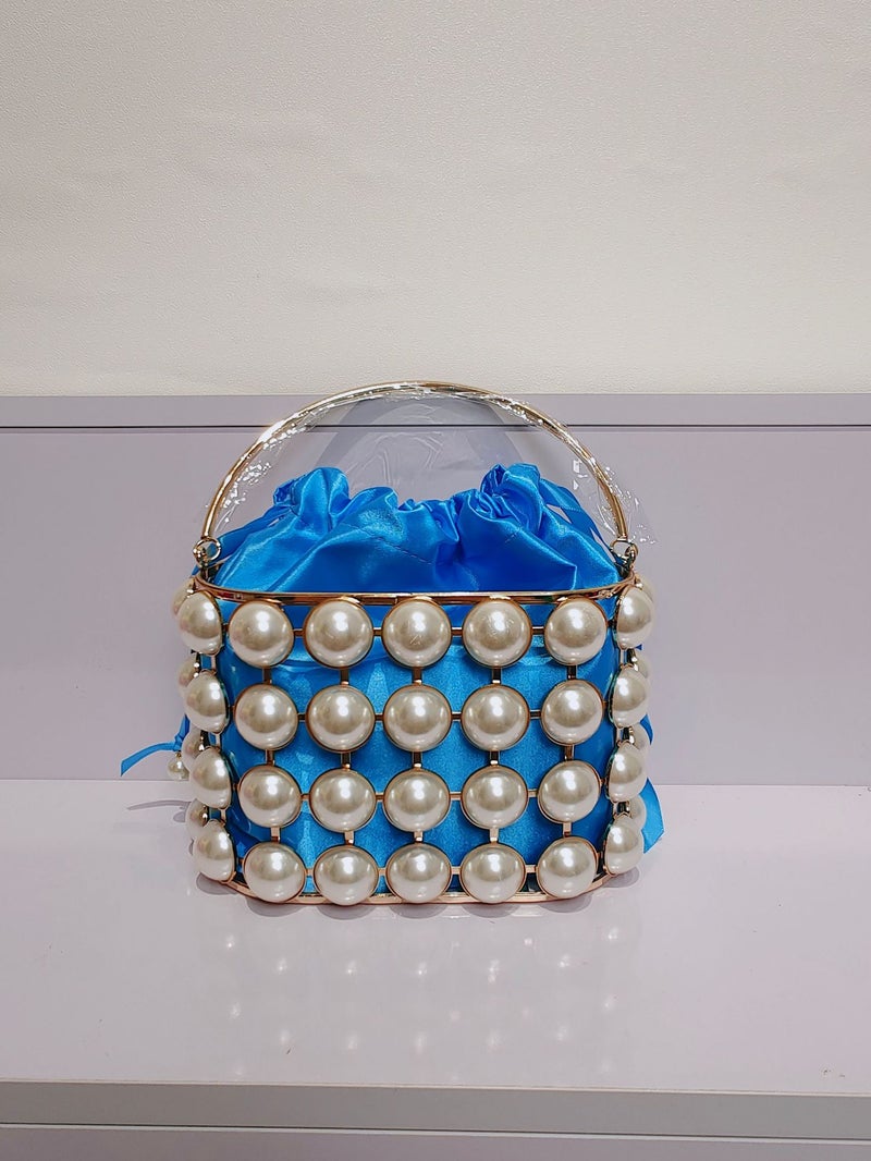 New Birdcage Bag Hollow French Vintage Vegetable Basket Bag Dinner Style Pearl Bag Hand-Held Handbag Women'S Bag - Image 4