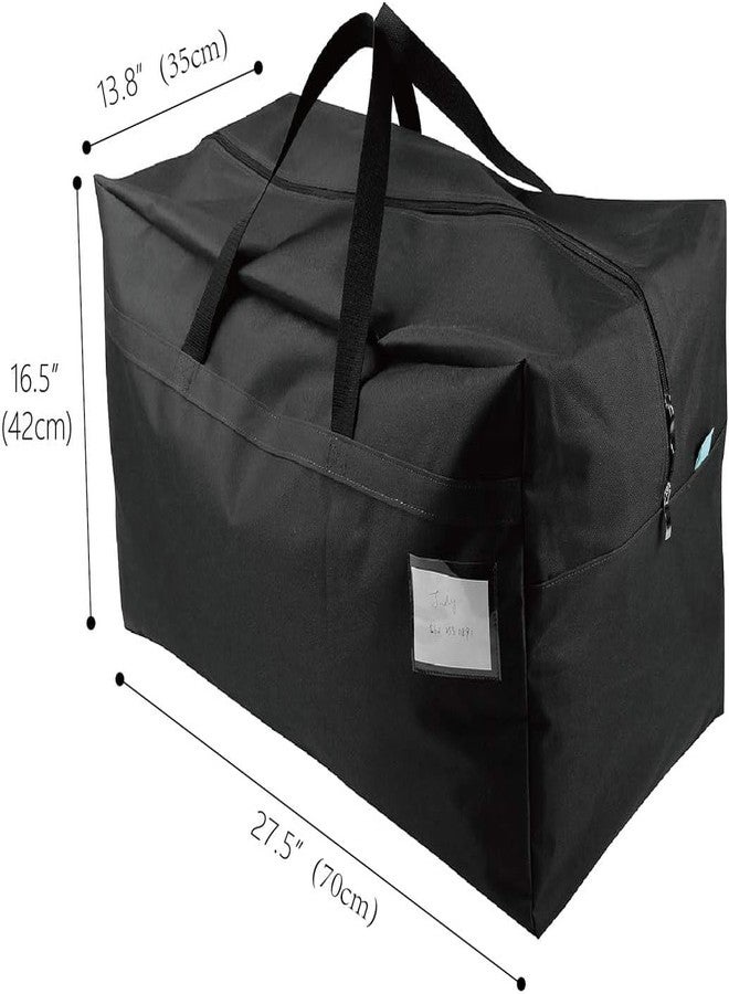BLACKBOXES 100L Large Size Ornament Water Resistant Travle Duffel Tote Storage Bags with Carry Handles, (Black, Pack of 1) - Image 2