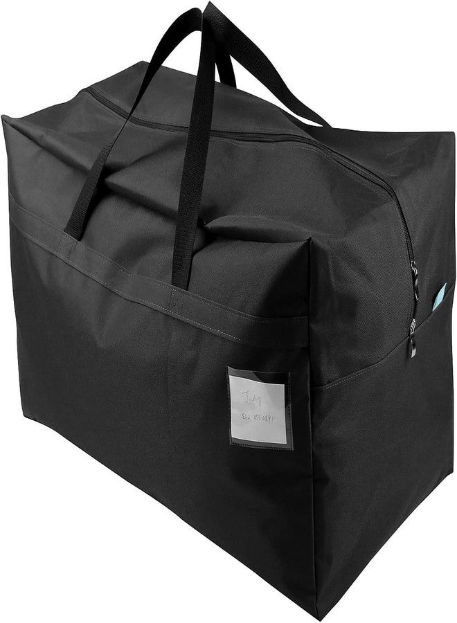 BLACKBOXES 100L Large Size Ornament Water Resistant Travle Duffel Tote Storage Bags with Carry Handles, (Black, Pack of 1) - Image 1