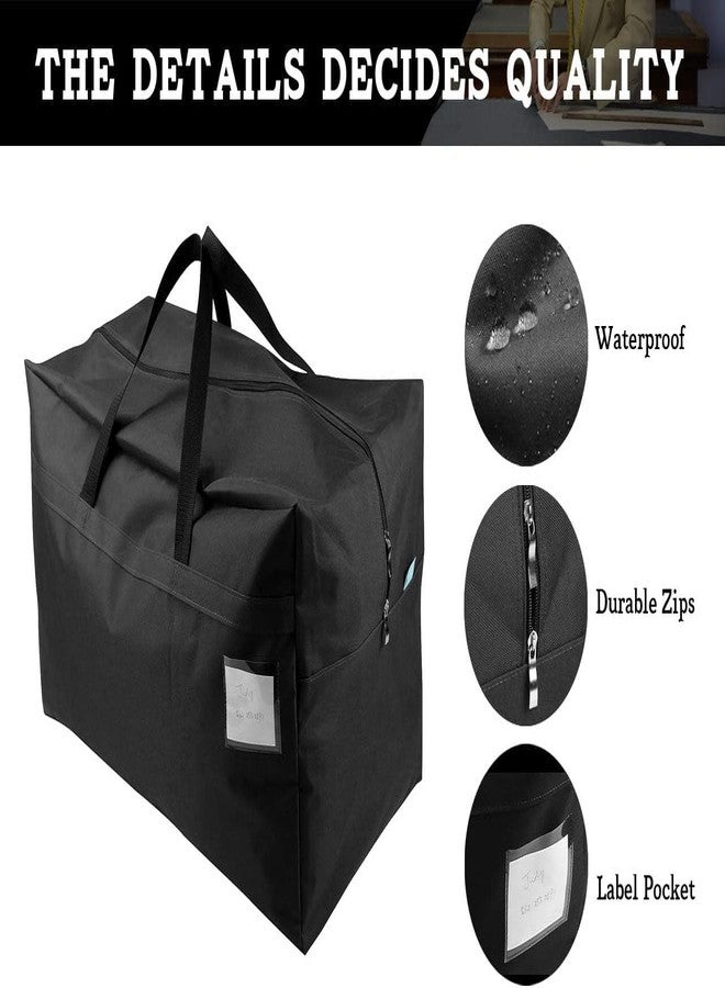 BLACKBOXES 100L Large Size Ornament Water Resistant Travle Duffel Tote Storage Bags with Carry Handles, (Black, Pack of 1) - Image 4