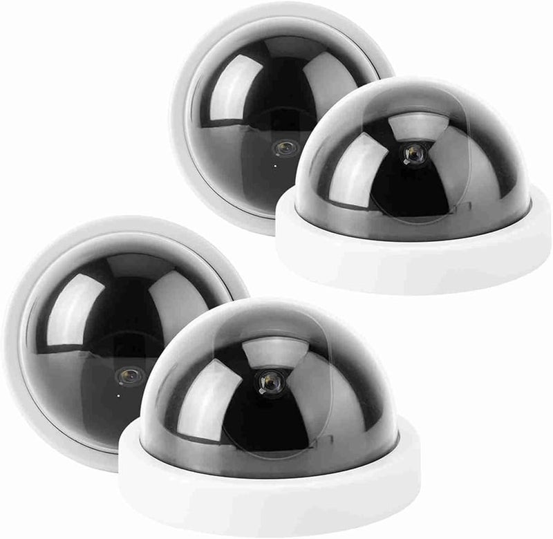White Dummy Dome Camera 4pcs With Flashing LED Light Easy Installation 360 Rotation Security Monitor - Image 5
