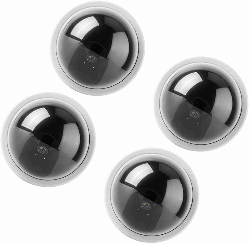 White Dummy Dome Camera 4pcs With Flashing LED Light Easy Installation 360 Rotation Security Monitor - Image 4