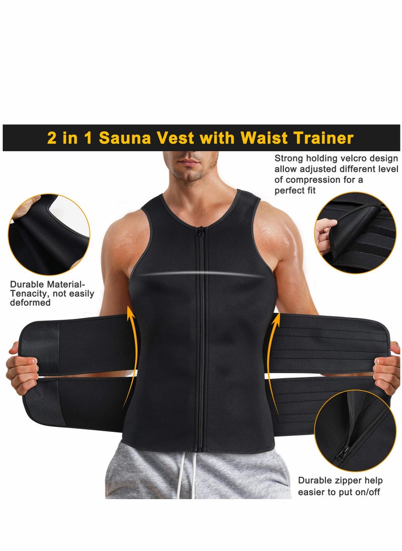 Generic Men's Neoprene Sauna Vest for Weight Loss, Zippered Sweat Suit Tank Top for Gym Workouts  - Image 3