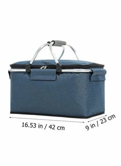 KASTWAVE Picnic Basket Collapsible Picnic Bag Grocery Basket Portable Cooler Basket Large Picnic Tote for Camping Travel Picnic  - Image 4