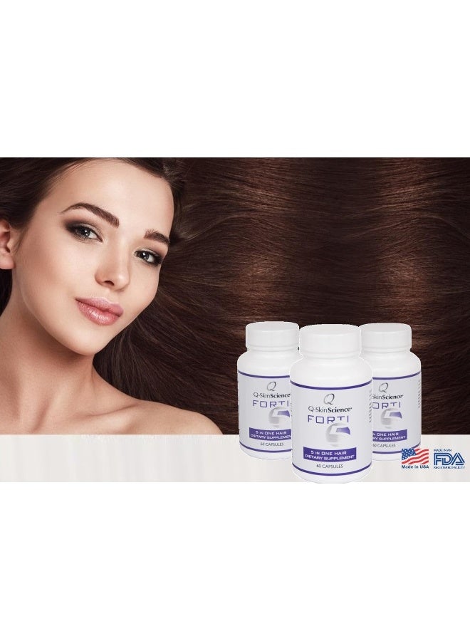 Quintessence Forti5 Hair Growth Nutritional Supplement And Vitamins With 5 Plus1 Key Substances, 1 Month Supply - 60 Caps - Image 4