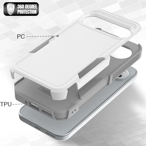 KARWAN Shockproof Back Case Cover Compatible with Google 9/10 Proxl, Heavy Duty Case with 360 Degree Camera Protection, Dual Layer Rugged Bumper Protection Cover with Matte Finish (White) - Image 4