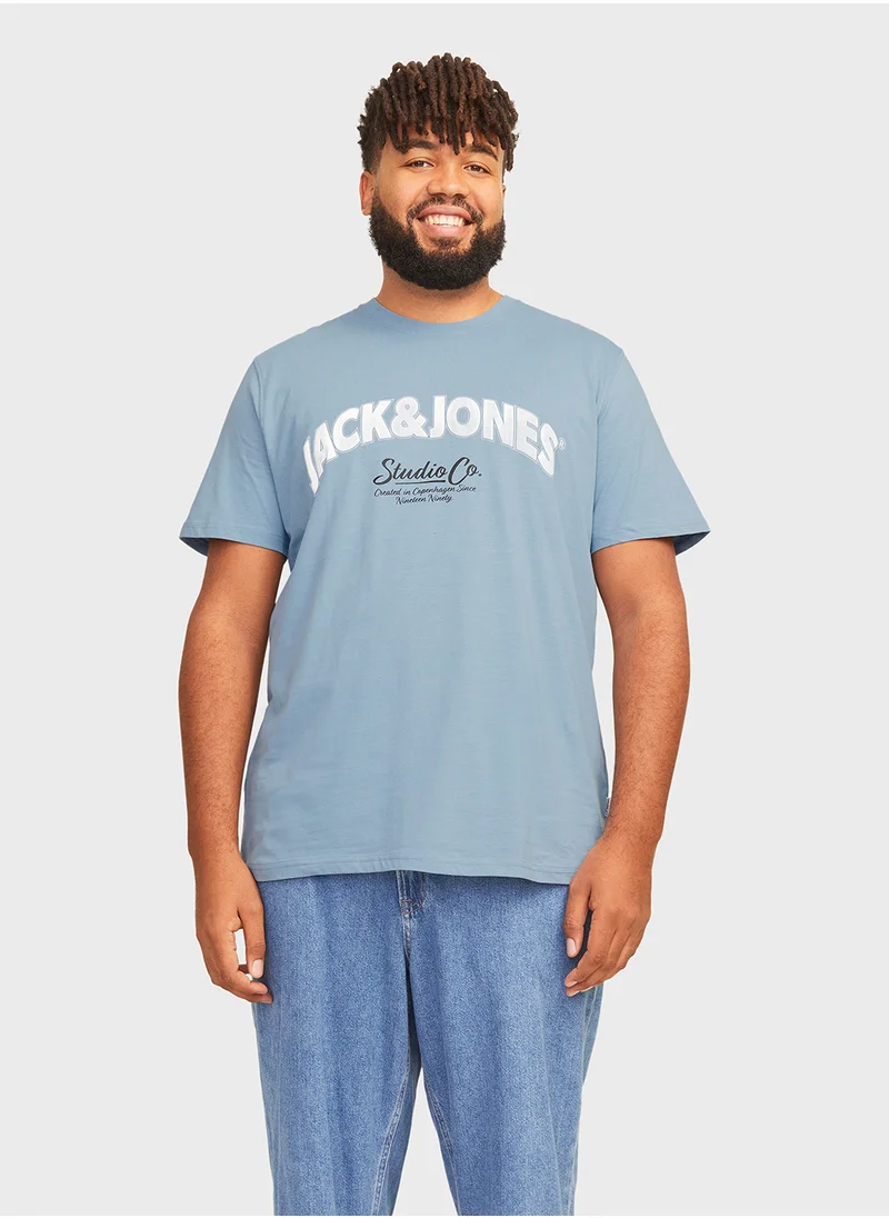 JACK & JONES Plus Size Logo Crew Neck T-Shirt