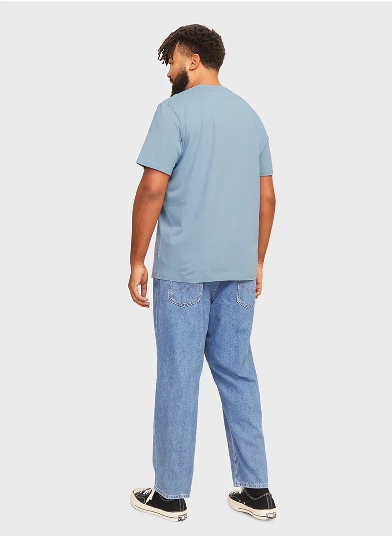 JACK & JONES Plus Size Logo Crew Neck T-Shirt