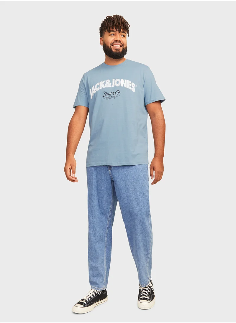JACK & JONES Plus Size Logo Crew Neck T-Shirt