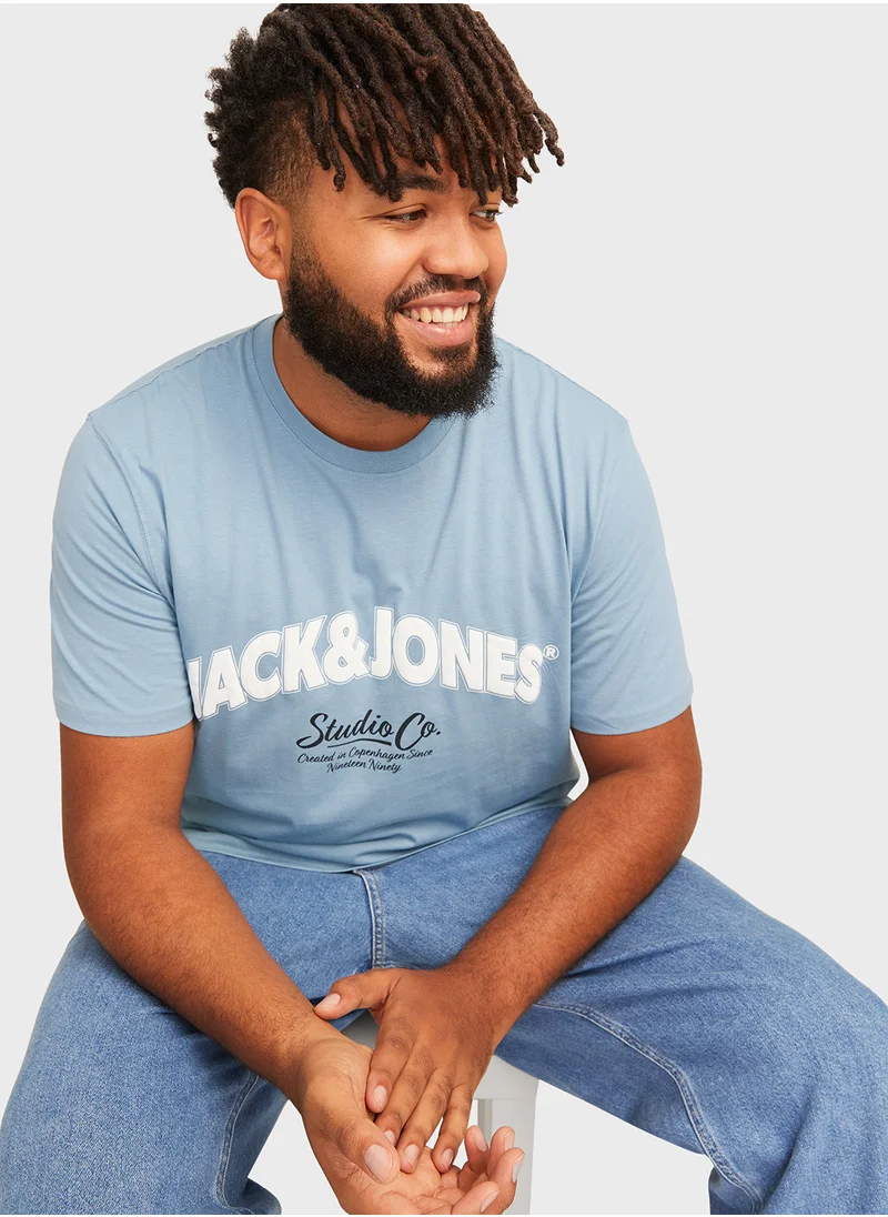JACK & JONES Plus Size Logo Crew Neck T-Shirt