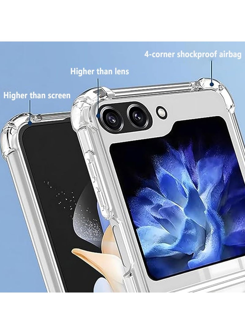 Case for Samsung Galaxy Z flip 6 Clear Magnetic Cover Mag Safe Compatible Clear Hard Back Case Shockproof Silicone Frame Edge Bumper Slim Transparent Case for Z Flip6  - Image 4