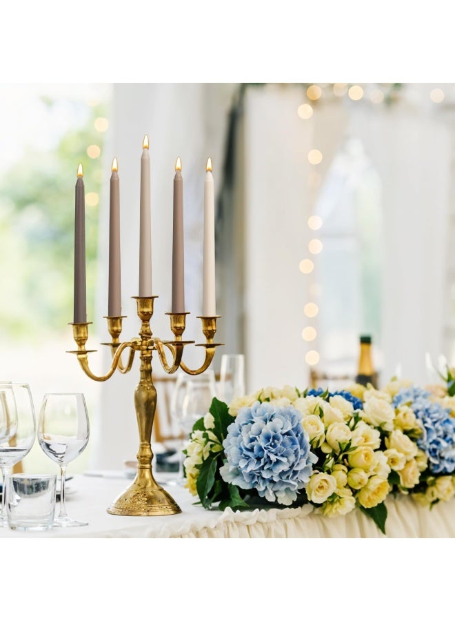 شموع مدببة مقاس 10 بوصات، لون بني، مجموعة من 12 شمعة طويلة مدببة بدون رائحة، بدون تنقيط، بدون دخان، مناسبة لحفلات الزفاف وديكور المنزل والعشاء، سلسلة ألوان طبيعية - Image 4