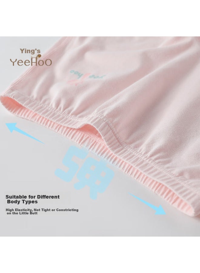 Yeehoo Girls' Underwear, 3a Antibacterial Crotch, 100% Cotton, Breathable And Comfortable, No Wedgie, Cartoon Design, Pink, Size 130 - Image 2