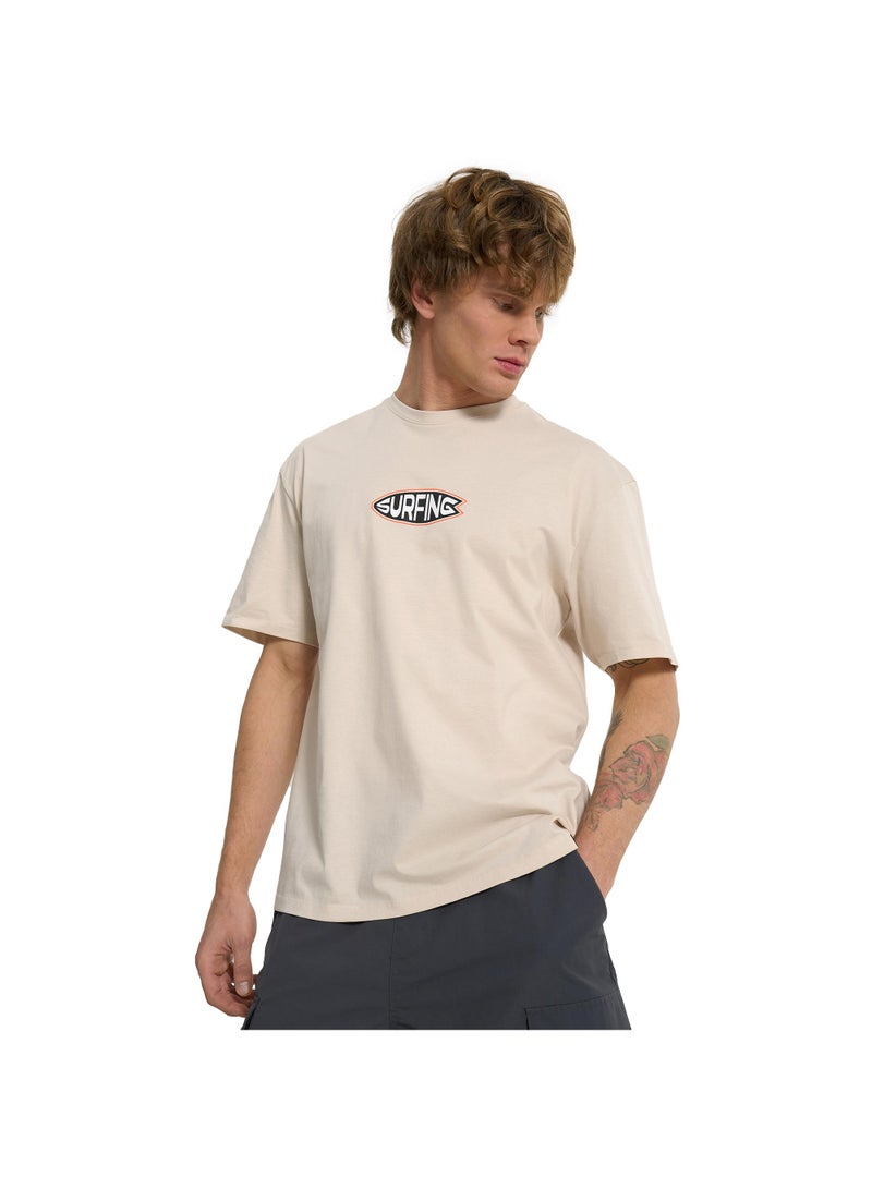 Termit Men's T-shirt Light Beige, Termit, High-Quality Cotton, Loose Fit, Breathable and Comfortable for Urban Adventures and Outdoor Activities  - Image 2