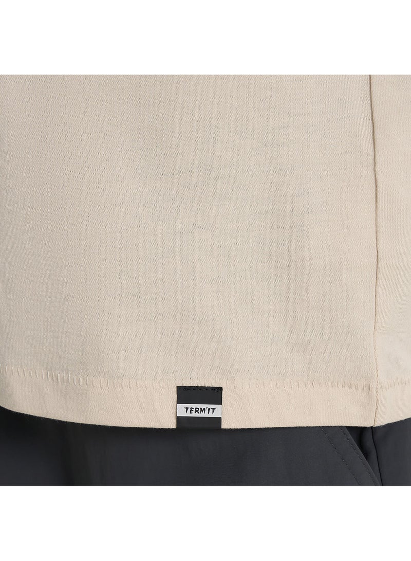 Termit Men's T-shirt Light Beige, Termit, High-Quality Cotton, Loose Fit, Breathable and Comfortable for Urban Adventures and Outdoor Activities  - Image 5