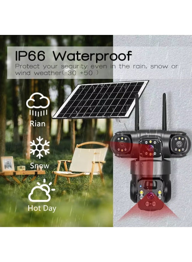 Generic Solar-Powered Surveillance Camera with Triple Lens, 3-View Display, Rating, 4G Remote Monitoring for Home Use, 6MP HD Night Vision, Supports Infrared/Full Color/Smart Modes, Outdoor Security, Sleek Surveillance, Sturdy Mounting, Infrared Camera, Homeowners - Image 5