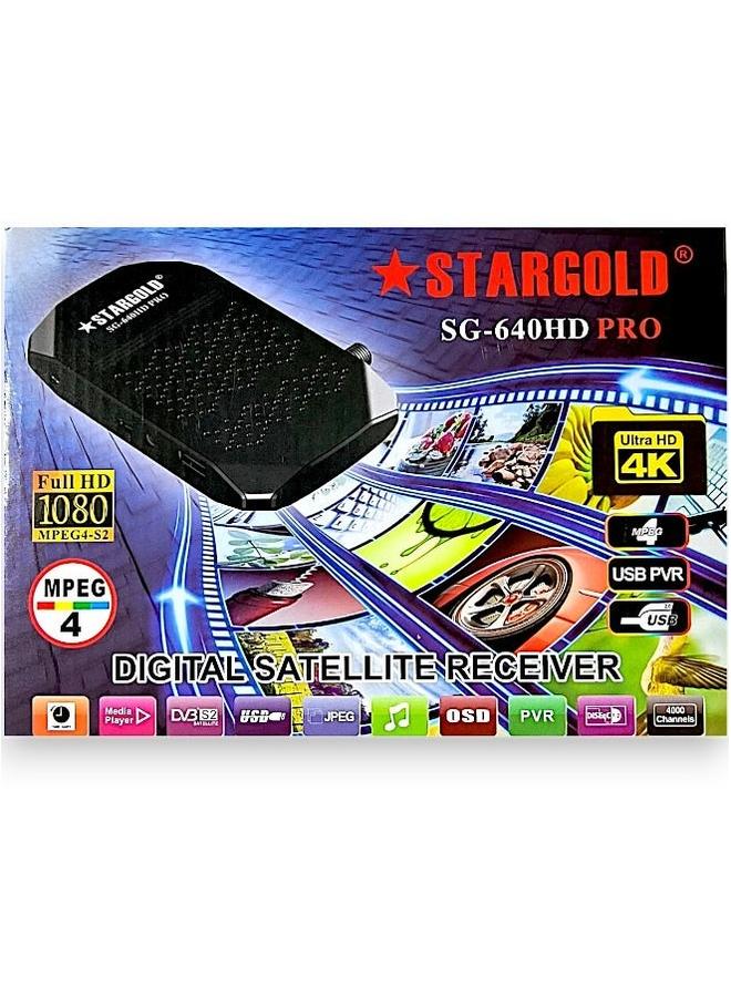 Stargold STARGOLD SG-640HD PRO Digital Satellite Receiver with Full HD 1080p, Ultra HD 4K, USB PVR, and MPEG4  - Image 1