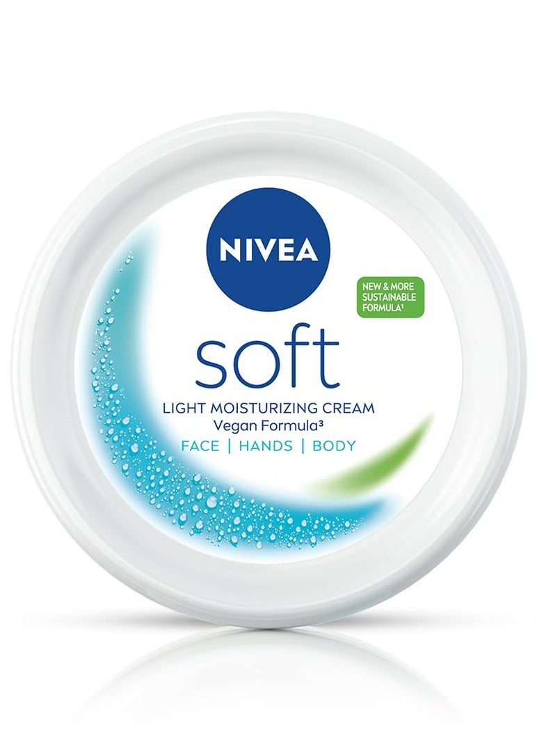 Nivea NIVEA Soft Light Moisturizer 300 ml for Face Hand and Body Non-Greasy Cream with Vitamin E and Jojoba Oil for Instant Hydration  - Image 1