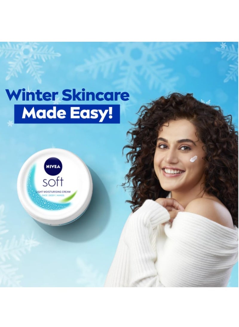 Nivea NIVEA Soft Light Moisturizer 300 ml for Face Hand and Body Non-Greasy Cream with Vitamin E and Jojoba Oil for Instant Hydration  - Image 4