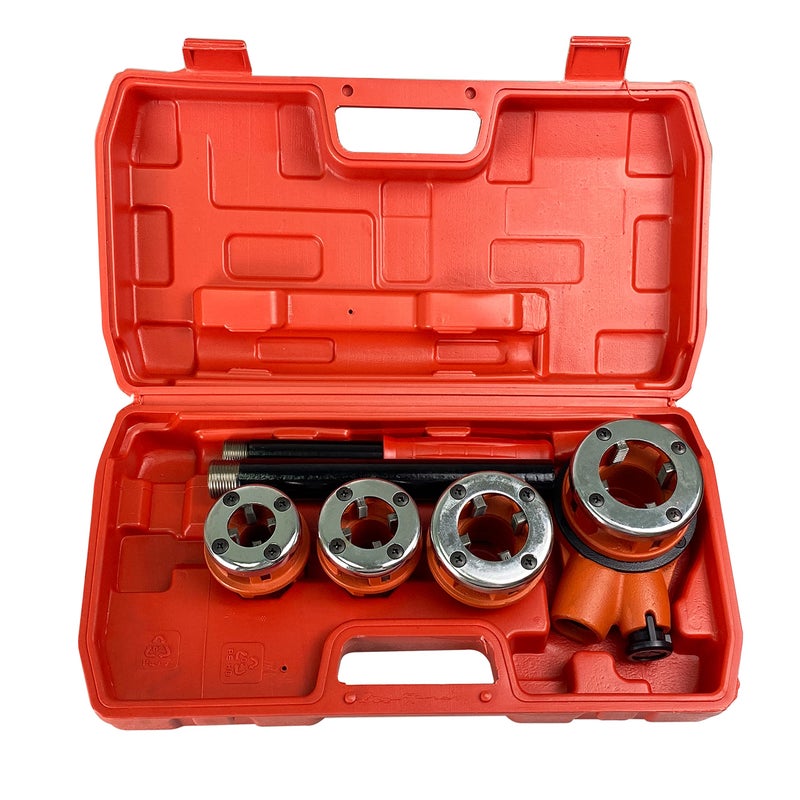HFSR Ratchet Pipe Threader Kit Ratcheting Pipe Threading Tool Set 4 dies 12 34 1 114
