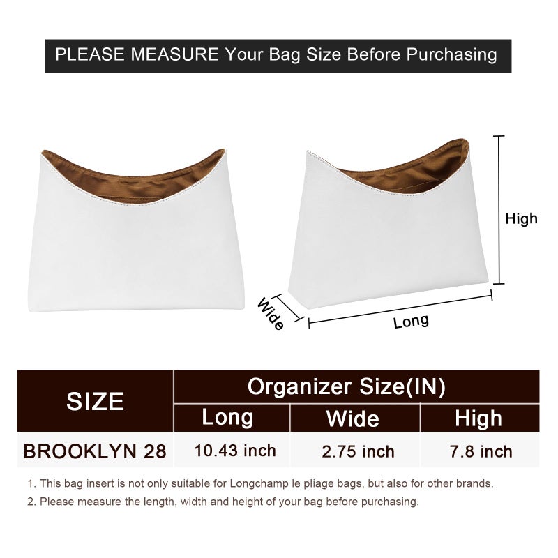 LOUKAYCCI Purse Organizer Insert for Coach brooklyn 28 Bag Insert Organizer DupontPaper Lightweight Purse Insert (White&EarthColor) - Image 2
