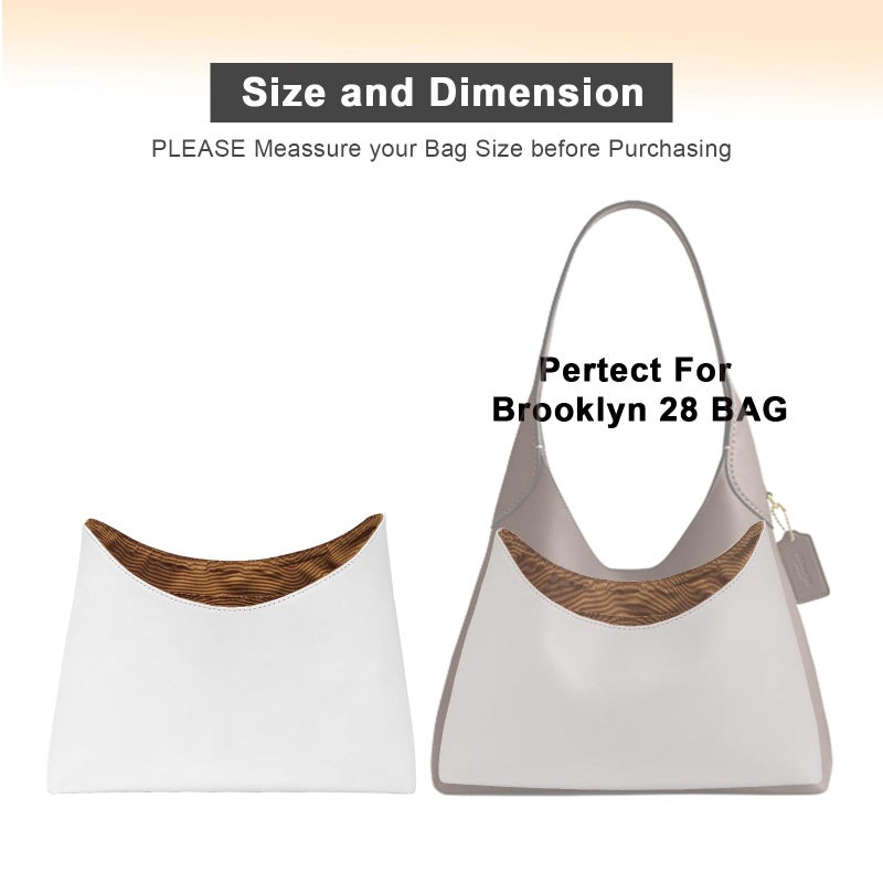 LOUKAYCCI Purse Organizer Insert for Coach brooklyn 28 Bag Insert Organizer DupontPaper Lightweight Purse Insert (White&EarthColor) - Image 4