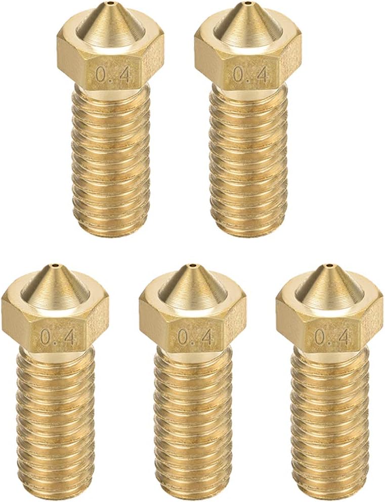 uxcell 3D Printer Nozzle Head for V6 1.75mm Extruder Print Brass 0.4mm 5pcs a19080800ux0043 5 - Image 1