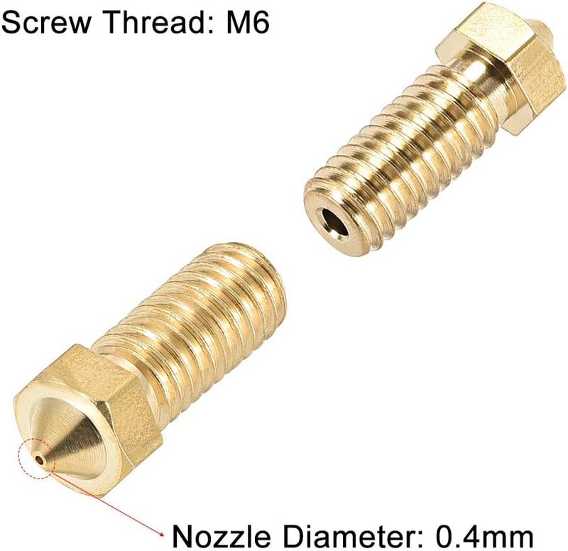 uxcell 3D Printer Nozzle Head for V6 1.75mm Extruder Print Brass 0.4mm 5pcs a19080800ux0043 5 - Image 2