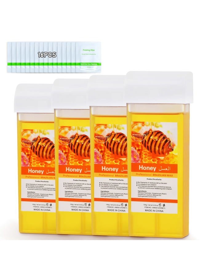 Seopri Roll On Wax, Honey Hair Removal Wax Cartridge, Depilatory Wax Roller Refill - Image 1