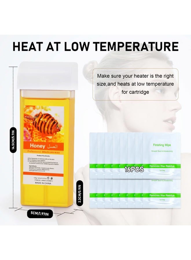 Seopri Roll On Wax, Honey Hair Removal Wax Cartridge, Depilatory Wax Roller Refill - Image 5