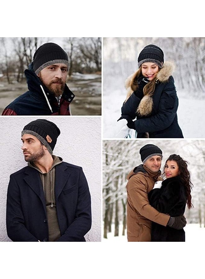 Brand Conquer Wool Beanie Cap & Muffler Set for Men & Women - Winter Woolen Headwear With Neck Warmer - Soft Black, Free Size - Image 5