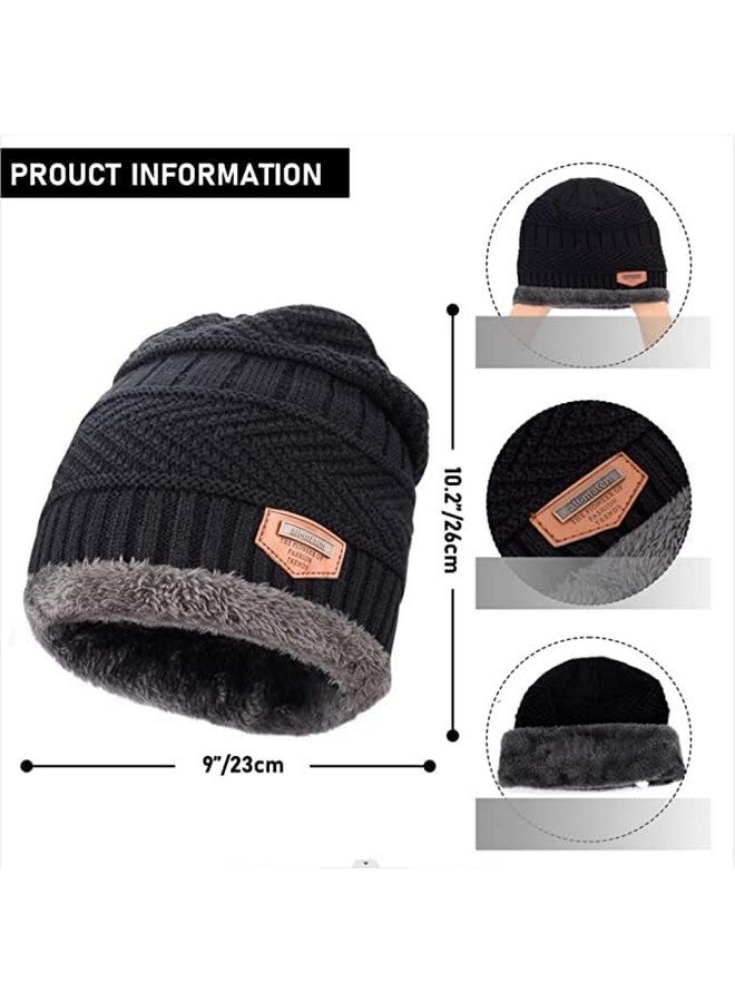 Brand Conquer Wool Beanie Cap & Muffler Set for Men & Women - Winter Woolen Headwear With Neck Warmer - Soft Black, Free Size - Image 2